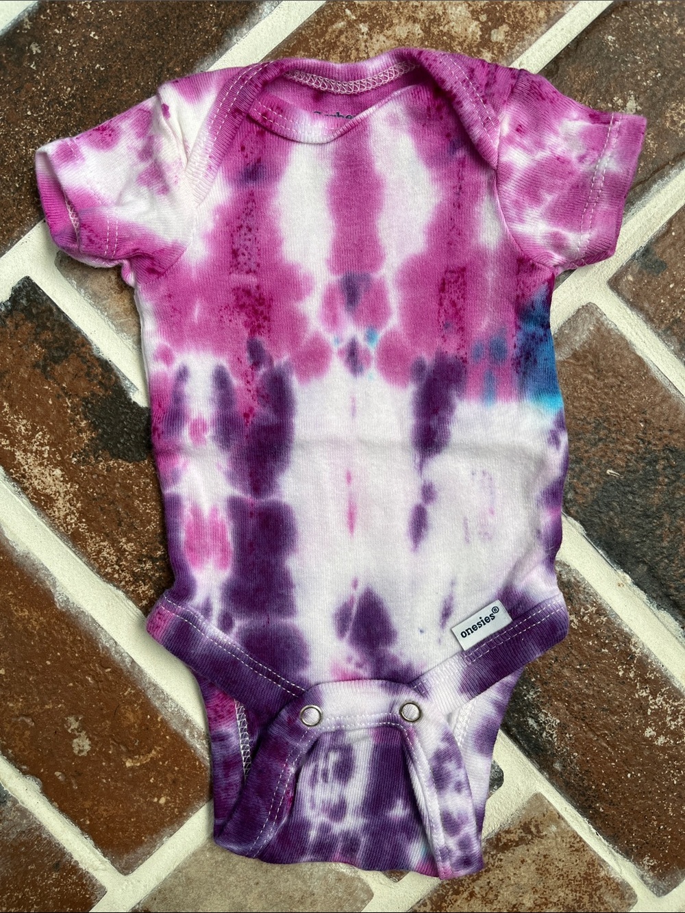 Tie-Dye Preemie Onesie in Pink and Purple